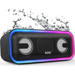 【新着商品】DOSS SoundBox Pro+ Bluetoothスピーカー【24W 重低音/15時間再生/IPX6防水仕様/ポータブル/小型/ワイヤレスステレオ対応/ライティング機能付き/Aux-in TFカード対応/マイク内蔵/お風呂 アオトドア適用】(