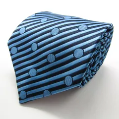 セルッティ1881 ブランド ネクタイ ストライプ柄 ドット シルク フランス製 PO メンズ ブルー CERRUTI 1881 【中古】