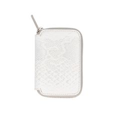 ☆ SILVER ☆ mu NISHIKI ミニ財布 ミニ財布 ラウンドファスナー コンパクト財布 二つ折り財布 2つ折り財布 ブランド mu ラウンドジップ ファスナー 本革 レザー 牛革 レディース メンズ 女性 男性 シンプル パイソン柄 型押し