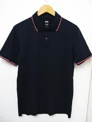 【送料無料】【美品】ユニクロ UNIQLO 半袖 ポロシャツ カットソートップス ロング丈 ネイビー メンズ Lサイズ ■管理番号L27674SSA24-240120-10(198)（4）