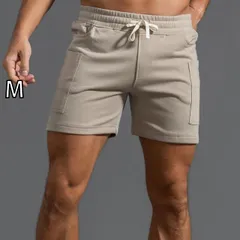 [M ]メンズ ファッション 服 男性用 オシャレ シンプル 大人 かっこいい 大きいサイズ ストリート 紳士服 厚手 コットン スポーツ パンツ 夏 ストレート カジュアル スウェット パンツ ランニング フィットネス ハーフ