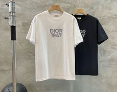 クリスチャンディオール Dior レディース メンズ 1947 ロゴ刺繡 半袖Tシャツ ホワイト