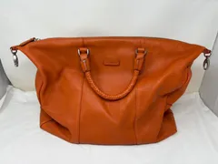 ◆Dakota ダコタ ボストンバッグ レザー オレンジ系 ショルダーストラップ欠品 中古◆18253★