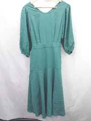 ◇ ⊂ vis-à-vis　ビザビ エレガント系 長袖 ロング ワンピース サイズF グリーン系 レディース E  【1507160031589】