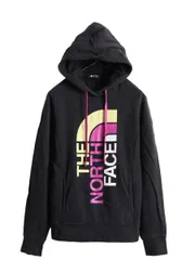 【お得なクーポン配布中!】 ノースフェイス ロゴ プリント スウェット パーカー S アウトドア 裏起毛 黒