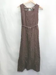 ◇ ⊂ OLIVE des OLIVE ウエストベルト付き バックオープン ロング丈 ワンピース サイズF ブラウン系 レディース E  【1502180012686】