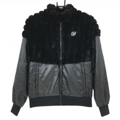 【未使用】マスターバニー レディース ジャケット ブルゾン　サイズ0 中綿 超美品】マスターバニー 中綿異素材ジャケット 黒 レディース 0(S