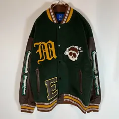 未使用級 MAISON EMERALD スタジャン ワッペン ドクロ スカル