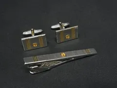dunhill ダンヒル ネクタイピン カフスボタン カフリンクス アクセサリー 2点セット ビジネス 紳士 メンズ シルバー系 DI8463 冠婚葬祭 結婚式 葬式