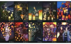 【中古】ポストカード 灯結び展 描きおろしイラスト ポストカードセット五 「刀剣乱舞-ONLINE- 現世遠征 都結び 灯結び展」