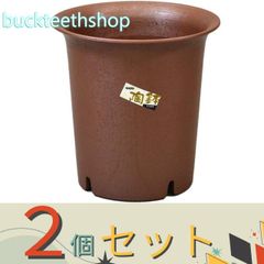 【園芸・農業用品】※２個セット※アップルウエア　陶鉢　深型　えび茶　４号
