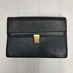 ◾︎dunhill ダンヒル クラッチバッグ セカンドバッグ ビジネスバッグ レザー フラップ ブラック×ゴールド金具 メンズ