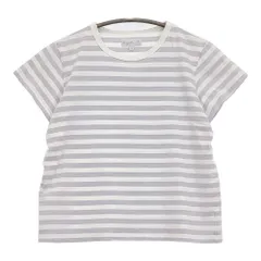 agnes b. 2653J008 サイズ2 コットン ボーダー 半袖Ｔシャツ カットソー ラベンダー ホワイト レディース アニエスベー【中古】5-0725S♪