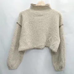  mysty woman ミスティウーマン 長袖 ニットトップス サイズF ベージュ レディース  【1407020024853】