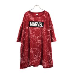 마블 패치 7 분 소매 원피스 M 레드 MARVEL 사이드 슬릿 여성