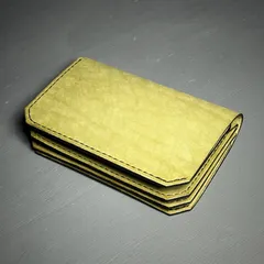 ショートウォレット　二つ折り財布　イタリアンレザー　グリーン　ハンドメイド　コンパクトウォレット　トラッカーウォレット　SLW