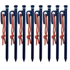「在庫わずか」収納袋付き 夜光ゴムリング付き 反射ロープ付き キャンプ設営用具 20cm/25cm/30cm ソリッド スチール製 テントペグ FLYFLYGO