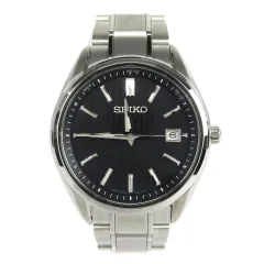 セイコー SEIKO 美品 セレクション 腕時計 デイト 電波ソーラー チタン SBTM341 7B72-0AG0 ブラック