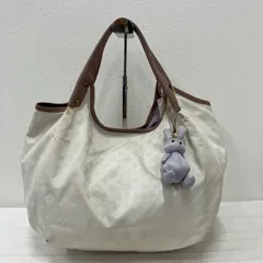 5167　russet　ラシット　トートバッグ　モノグラム　総柄　 オフホワイト系　ナイロン　レザー　バルーン型　 チャーム付き　レディース