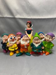 ディズニー 白雪姫と七人の小人 ソフビ フィギュア 年代物 全体的にキズあり バラ売り不可　素材不明　【中古】