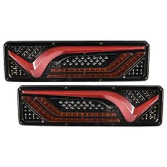 トラック トレーラー 軽トラ テール ランプ LED ライト 24V シーケンシャル 流れる ウィンカー 2個セット V字型 (ロング/46.5cm)