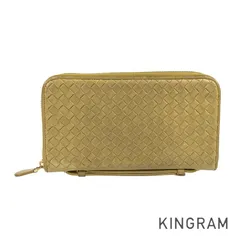 ボッテガヴェネタ BOTTEGA VENETA イントレチャート レザー 長財布 ラウンドファスナー yec【中古】