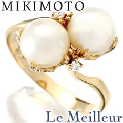 ミキモト MIKIMOTO パールリング 指輪 アコヤ真珠 6.5mm ダイヤモンド ピンクゴールド K18PG 9号 中古 プレラブド 返品OK