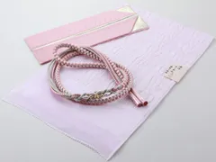 振袖用 正絹 丹後ちりめん ふくれ織 帯揚げ・帯締め・重ね衿 3点セット 淡いピンク h-462-67 