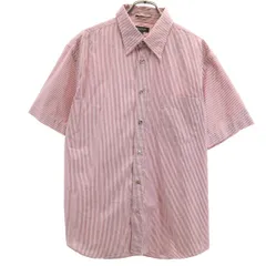 PAUL SMITH COLLECTION ポールスミスコレクション 日本製 ストライプ柄 半袖 コットンシャツ L レッド メンズ 古着