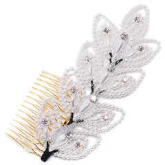 髪飾り コーム かんざし 簪 振袖 成人式 ヘッドドレス キラキラ 髪留め パール 銀 日本製 ウエディング 着物 和装 洋装 袴 黒留 訪問着 結婚式 パーティ フォーマル 銀 17443 t867　Si