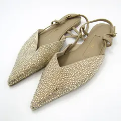 ザラ ミュール サンダル フラットシューズ 靴 レディース 37サイズ ベージュ ZARA 【中古】