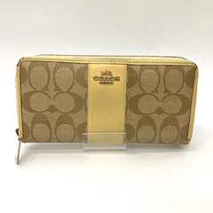 【COACH】コーチ 長財布 イエロー 黄色 シグネチャー ラウンドファスナー☆
