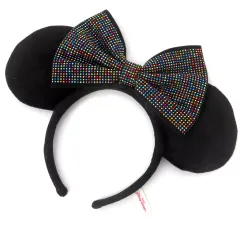 【中古】アクセサリー(非金属) ミニーマウス カチューシャ(リボンブラック/カラフルラインストーン) 「ディズニー」 東京ディズニーリゾート限定
