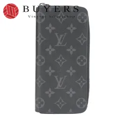 【中古】 ルイ・ヴィトン 長財布 ジッピー・ウォレット・ヴェルティカル M62295 モノグラムエクリプス ブラック グレー シルバー金具 ラウンドファスナー 小物 普段使い メンズ 男性 LOUIS VUITTON