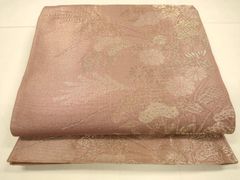 B◇着物くつろぎ 夏物 季節の花々 金糸 格子 六通 正絹 薄物 絽 紗