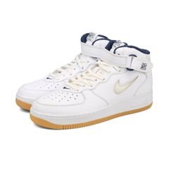 NIKE AIR FORCE 1 MID QS WHITE/WHITE/MIDNIGHT NAVY/GUM YELLOW 【NYC】 27.5cm