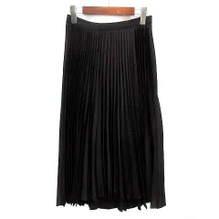 ユニクロ UNIQLO セオリー Theory プリーツ ラップ スカート ロング ウエストゴム ブラック 黒 L 445861