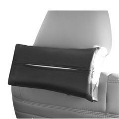 車 ティッシュケース アルファード 吊り下げ サンバイザー 後部座席 カー用品 ジムニー ハイエース PUレザー おしゃれ 省スペース アームレスト 収納 箱 (ブラック) [並行輸入品] [ブラック]