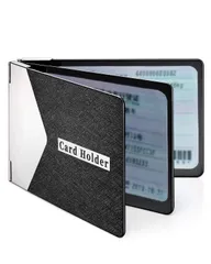 免許証ケース パスケース 薄型 診察券 身分証 カードケース 資格証 定期入れ SHIMENGFU] ICカード メンズ [SMF (黒)