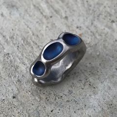 titanium ear cuff “bule hole” イヤーカフ イヤリング アンティーク調