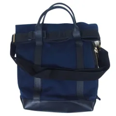 Sacai サカイ トートバッグ キャンバス レザー 2WAY ショルダー トートバッグ ネイビー系【中古】のサムネイル
