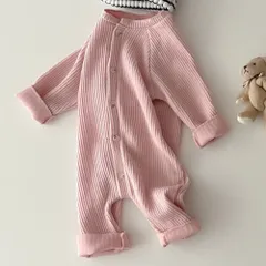 ☆ ピンク ☆ 80cm ☆ ロンパース ベビー ロンパース 長袖 ボディスーツ カバーオール ボディオール ベビー服 前開き 無地 赤ちゃん 服 男の子 女の子 秋冬 春秋 おしゃれ かわいい オシャレ 可愛い 春 秋 冬 子供服 子ども服 こども服