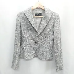 ◇ COMME CA ISM ツイード柄 長袖 ジャケット サイズS グレー レディース E  【1406050083656】