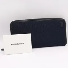 新品同様 マイケルコース 長財布 ラウンドファスナー バリスティックナイロン ネイビー KYM