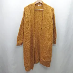 ◇ ⊇ niko and … ニコアンド 長袖 ニットロングカーディガン サイズ表記なし オレンジ系 レディース E  【1502030021547】