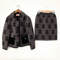 #wnc アルベロベロ ALBEROBELLO セットアップ グレー系 黒 ツーピース ジャケット スカート ブタ レディース [862596]