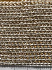 本水晶AA級ラウンド多面カット6mm、37cm連売り。