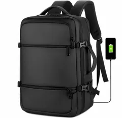 リュック ビジネスリュック 防水 5層式収納 大容量 USB充電ポートブラック