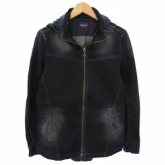 ニコルクラブフォーメン NICOLE CLUB FOR MEN ストレッチデニムフードブルゾン ジャケット ジップアップ 46 インディゴ 0464-8004 /TK ■SD