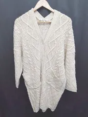 ◇ ◎ GLOBAL WORK グローバルワーク 秋冬 ロング 長袖 ケーブルニットカーディガン サイズＭ アイボリー系 レディース P  【1405090010646】